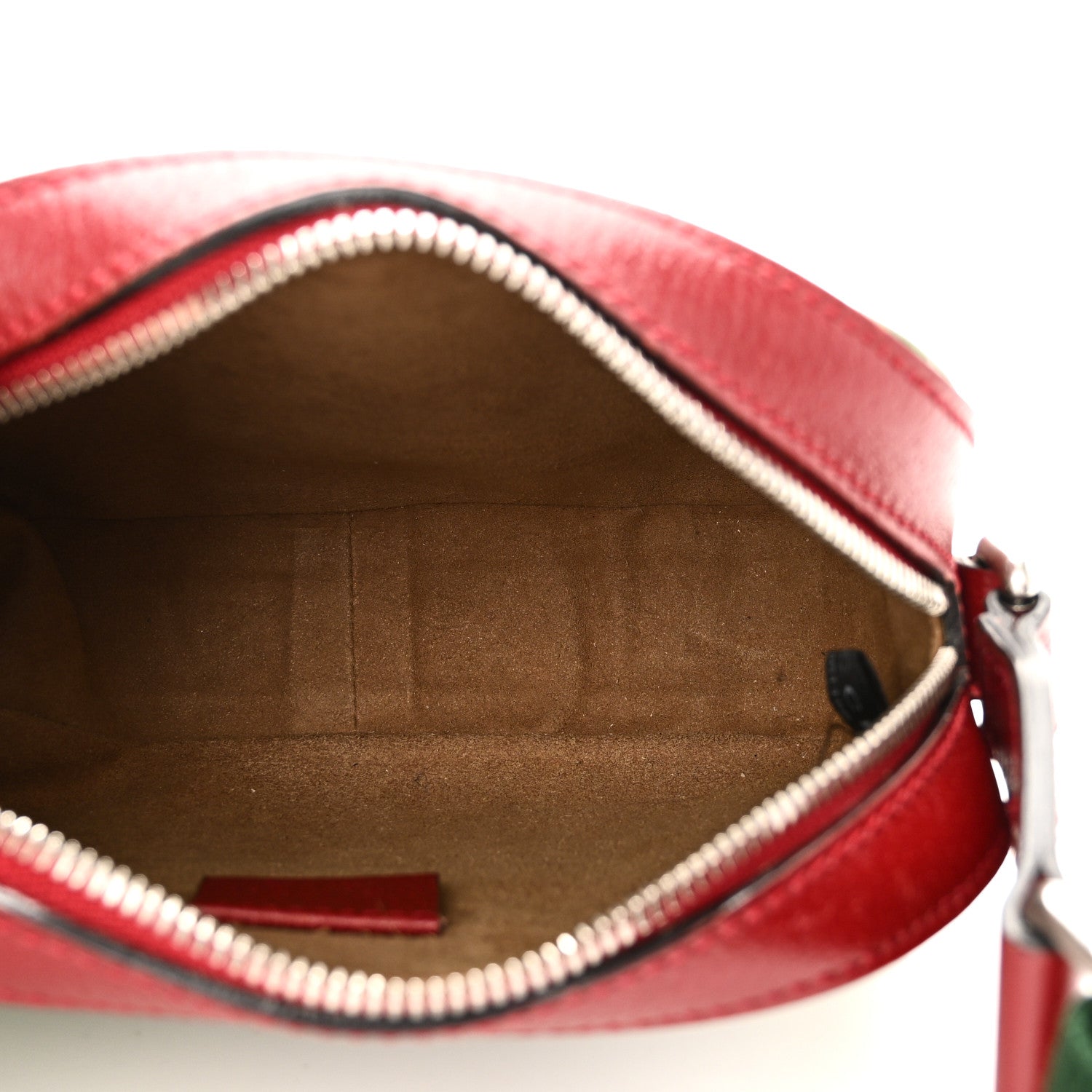 Gucci GG Supreme Monogram Tian Web Small Camera Bag Beige Multicolor Red 4 of 10