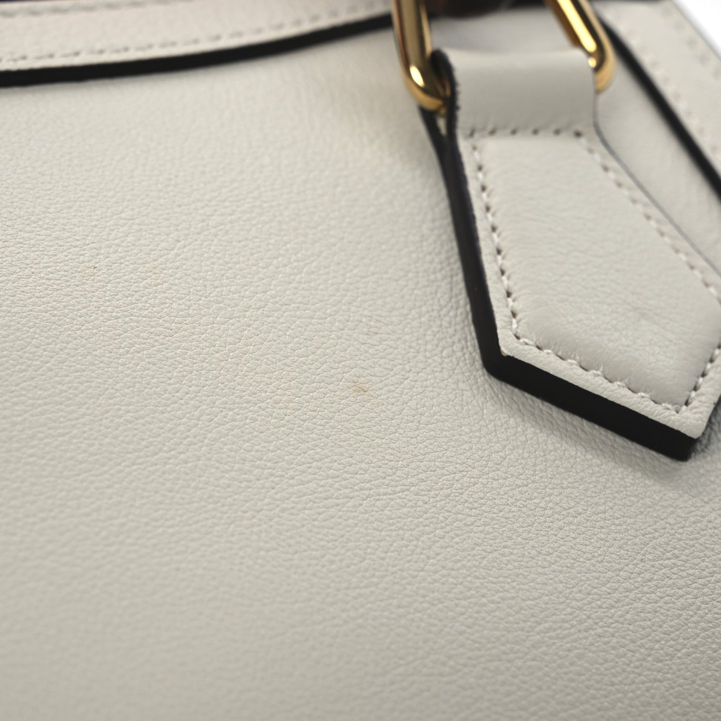 Wonka Grain Calfskin Mini Diana Tote Bag Mystic White Orange Fluo