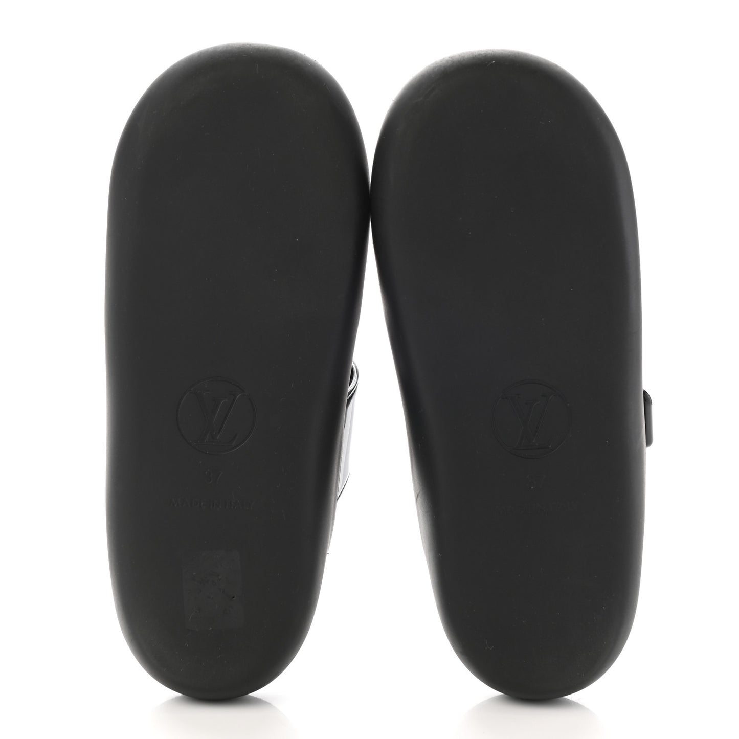 Monogram Sunbath Flat Mule Sandals 37 Black