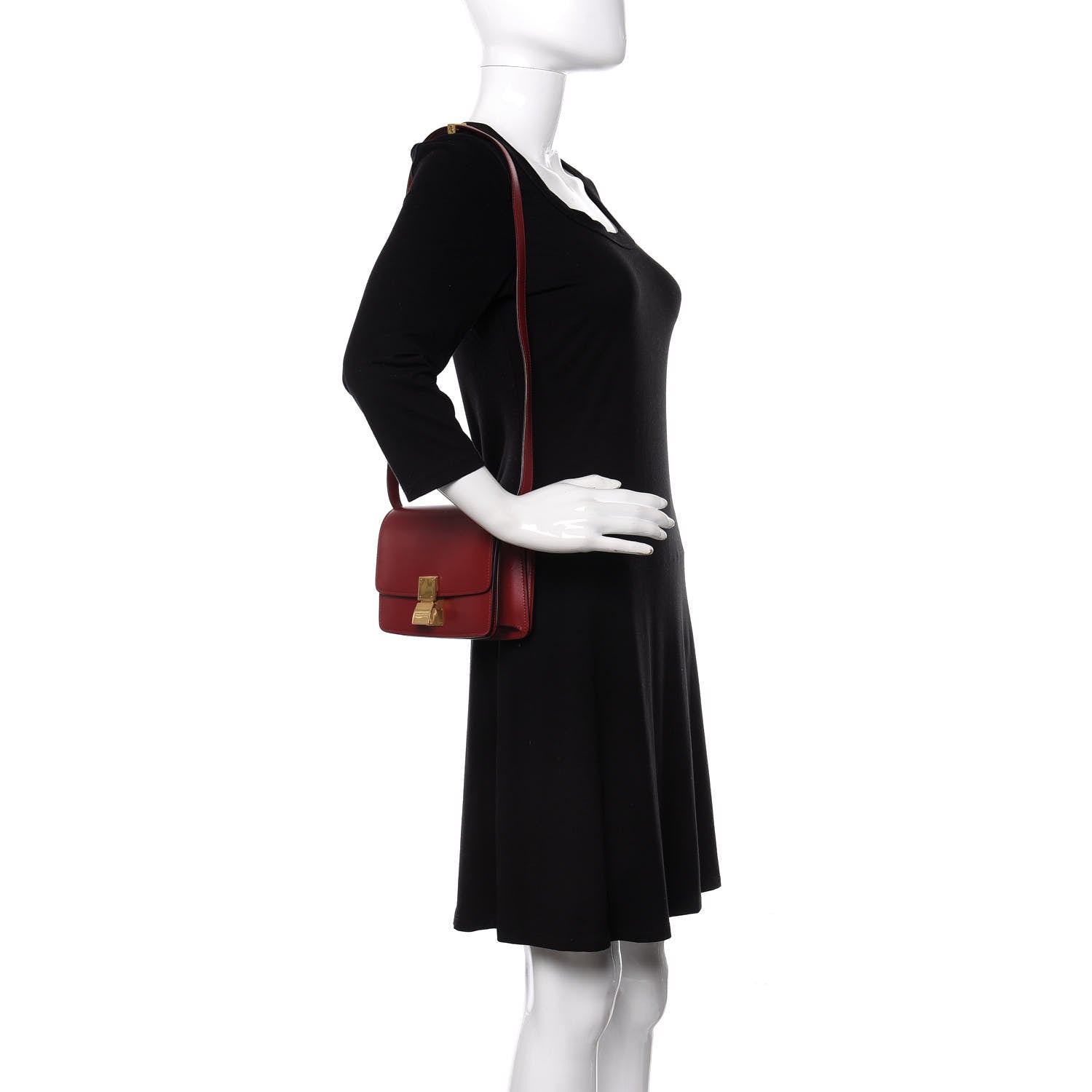 Celine Smooth Calfskin Small Classic Box Flap Red 2 of 10