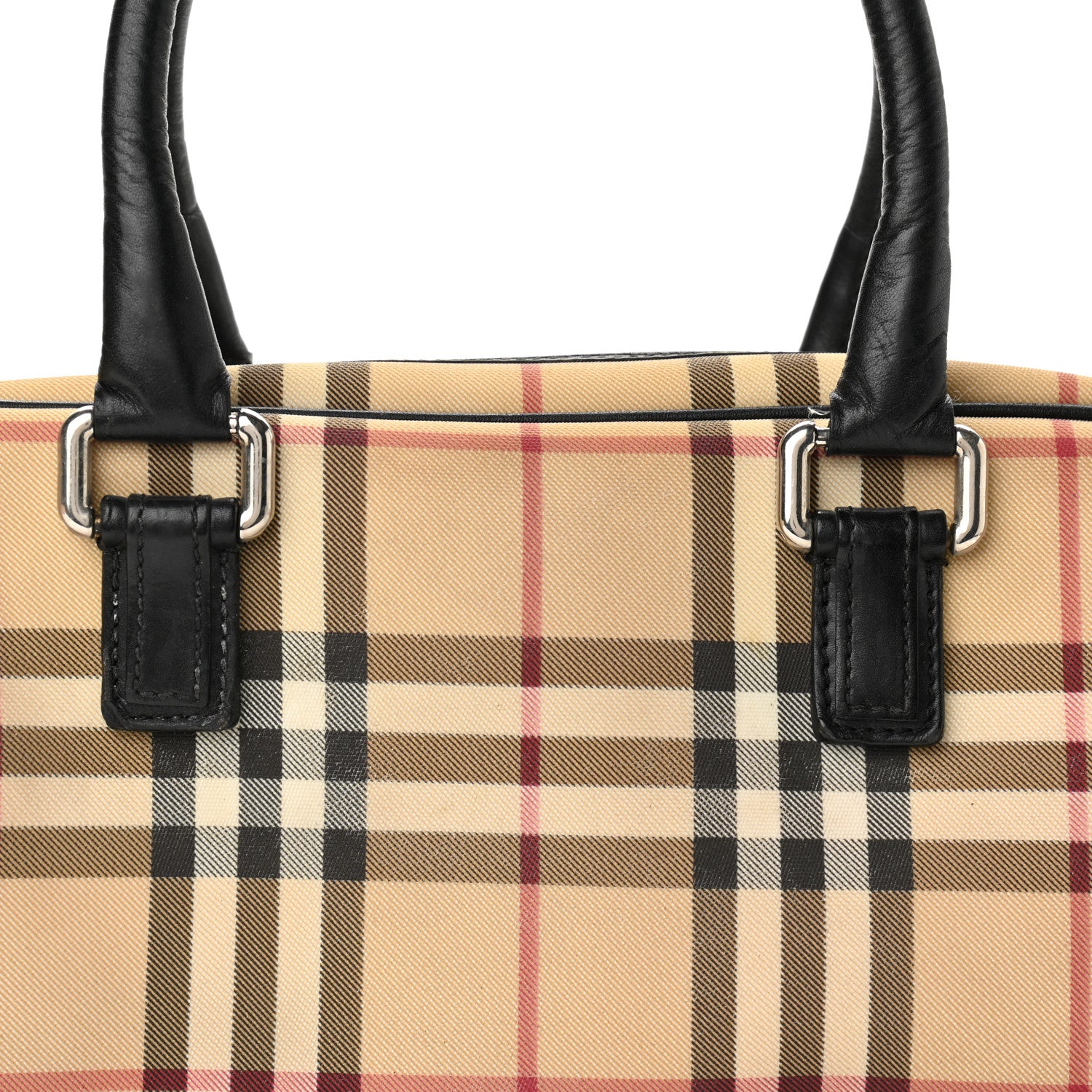 Burberry House Check Studded Satchel Black 7 of 11