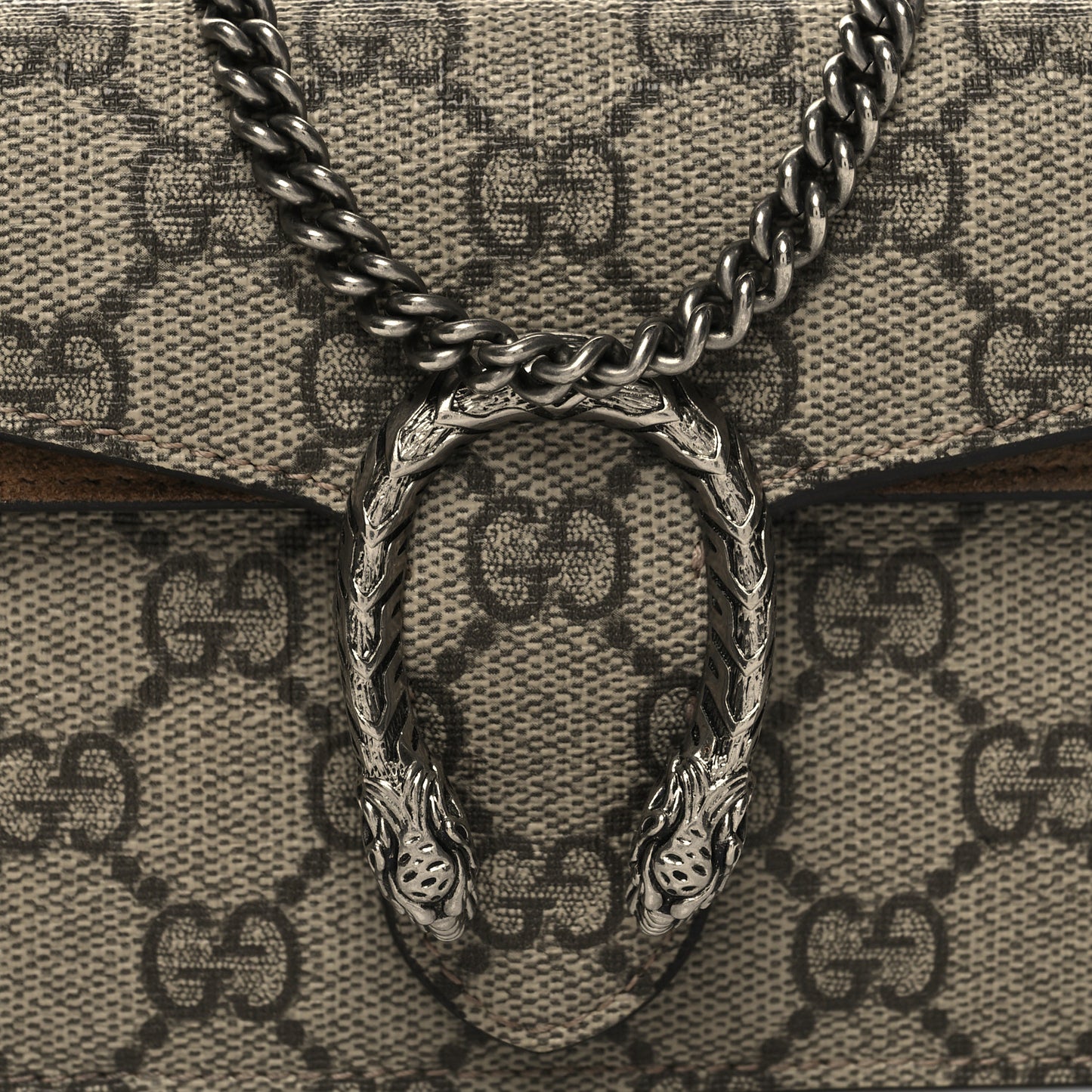 GG Supreme Monogram Super Mini Dionysus Shoulder Bag Taupe