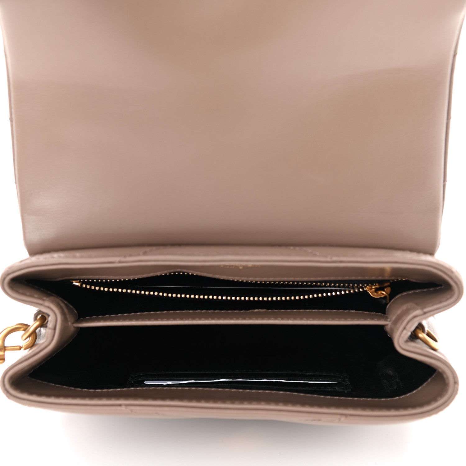 Saint Laurent Calfskin Y Quilted Monogram Toy Loulou Crossbody Bag Taupe 5 of 14