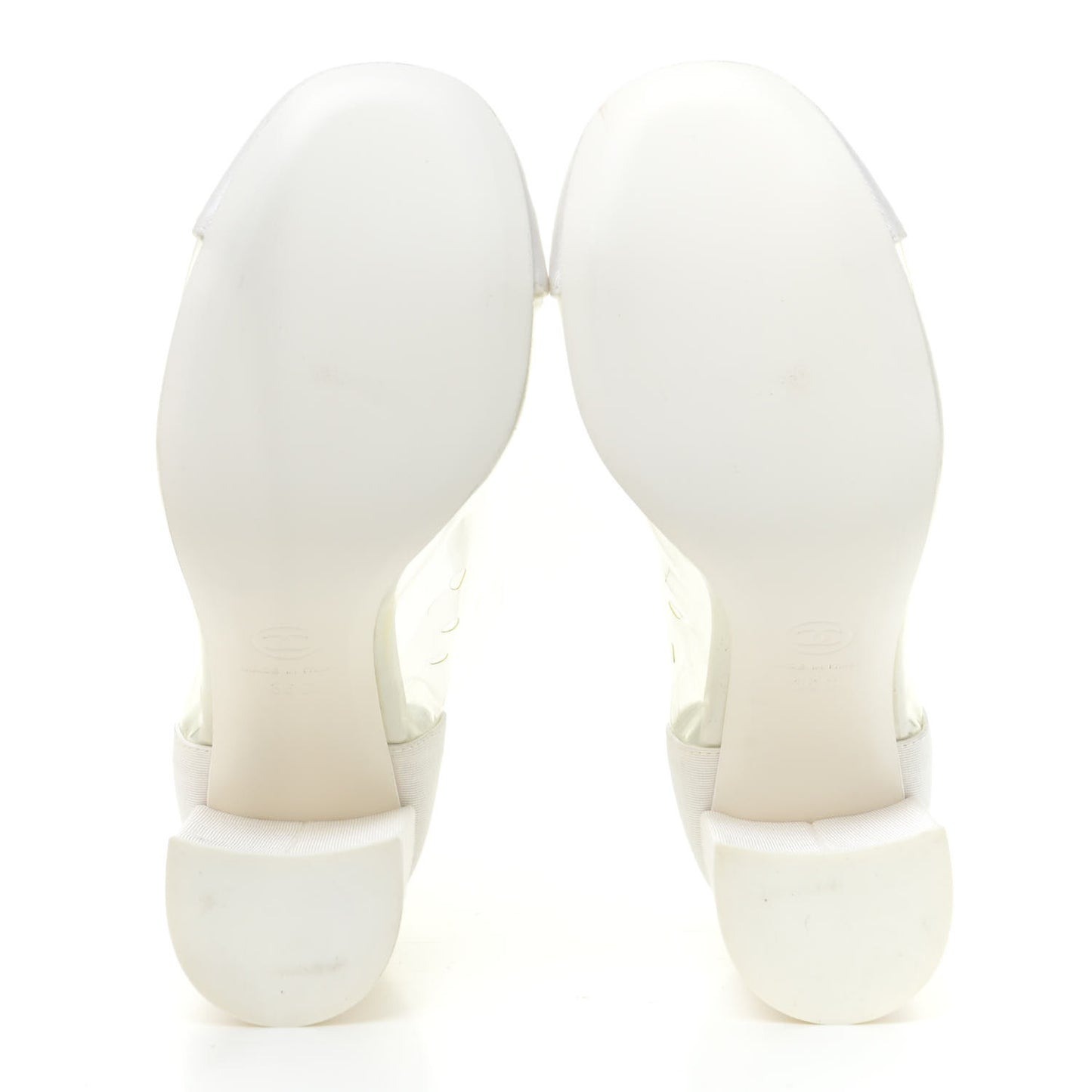 PVC Grosgrain High Boots 36 Transparent White