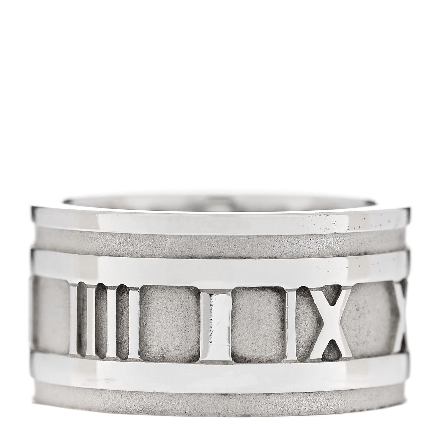 Tiffany Sterling Silver 12mm Atlas Band Ring 53 6.5 3 of 5