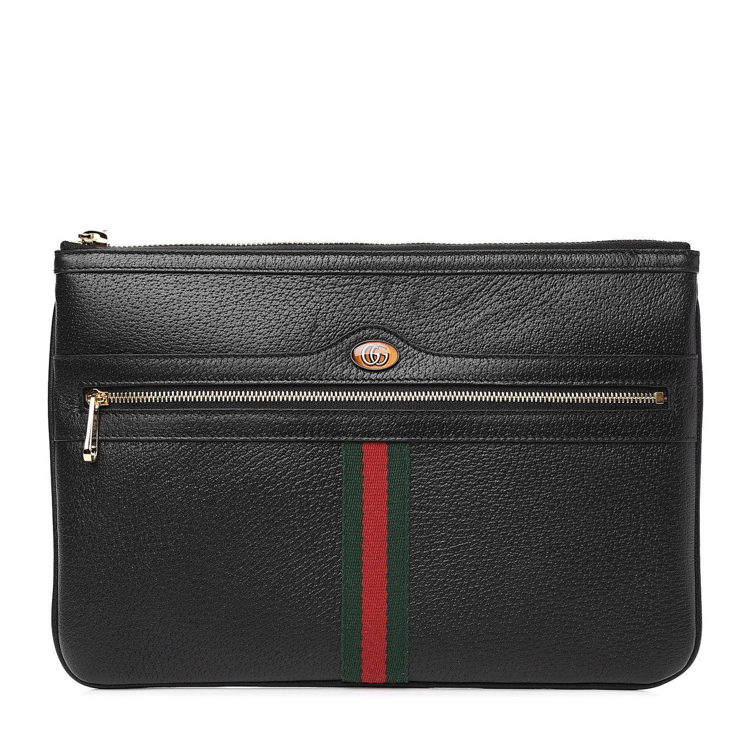 Calfskin Large Ophidia Pouch Clutch Black
