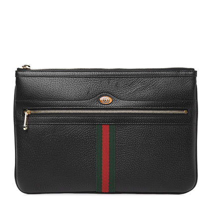 Gucci Calfskin Large Ophidia Pouch Clutch Black 1 of 7
