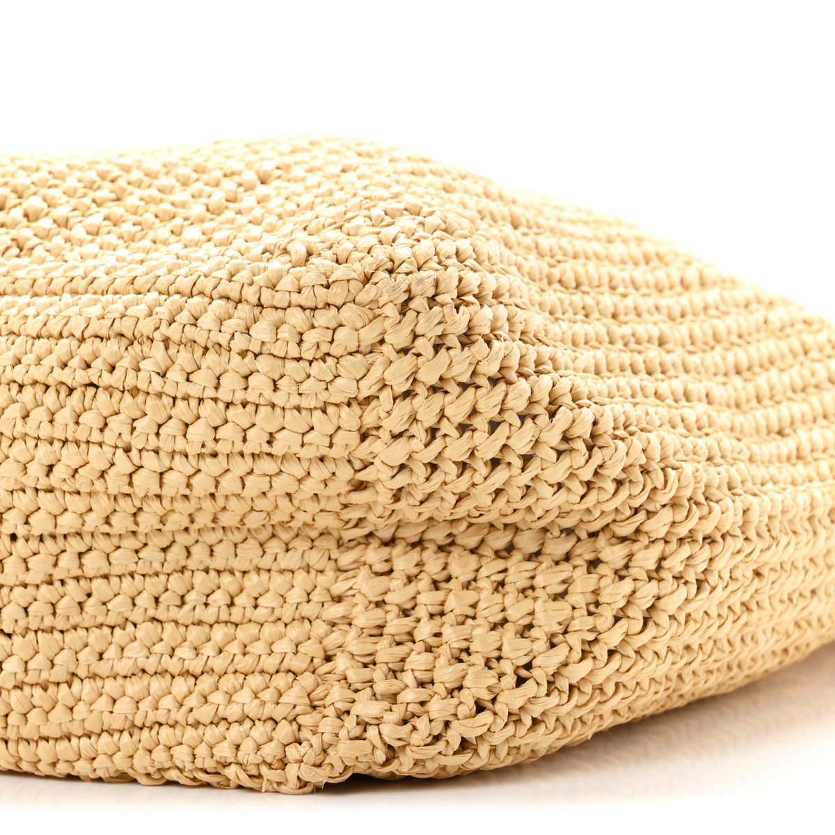 Prada Yarn Raffia Effect Crochet Embroidered Logo Tote Naturale 9 of 9