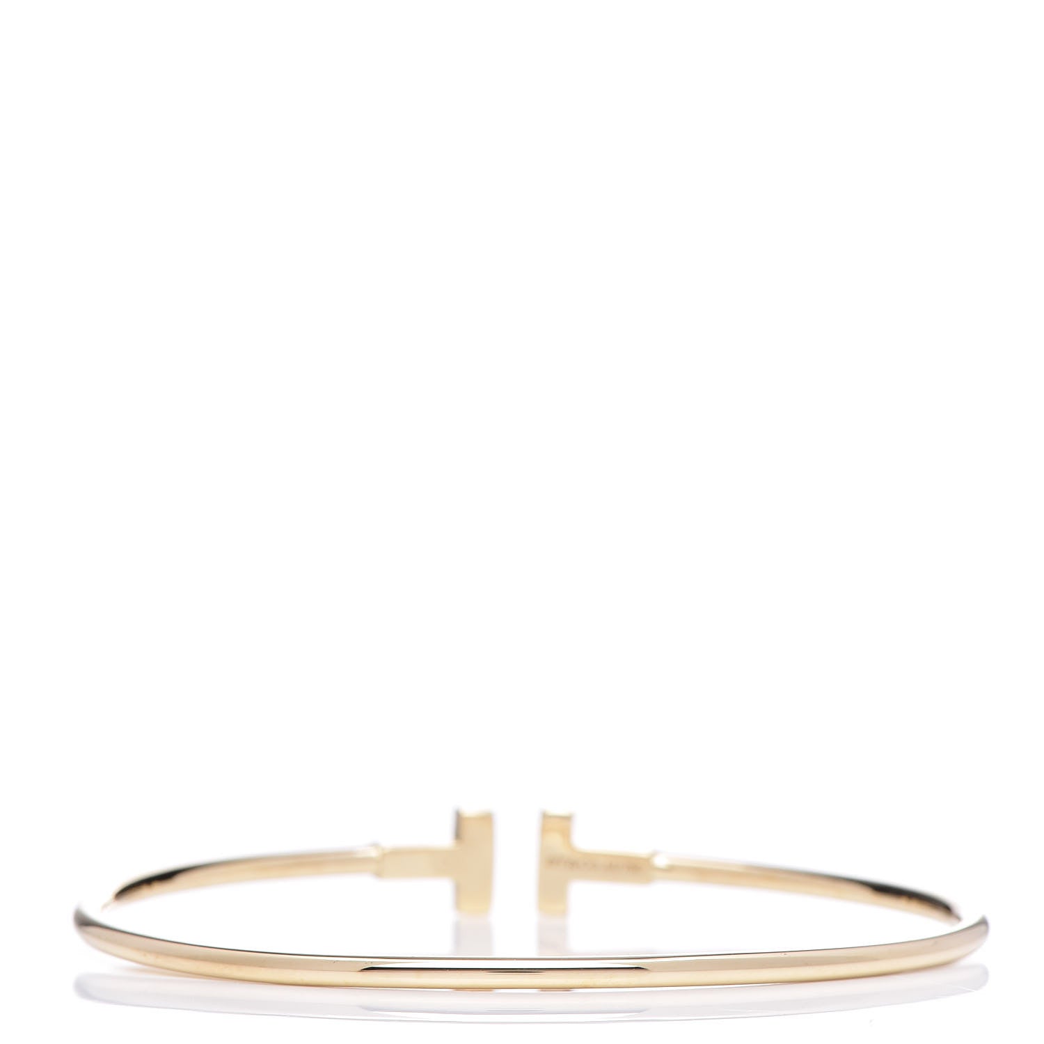 Tiffany 18K Yellow Gold Narrow T Wire Bracelet 3 of 4