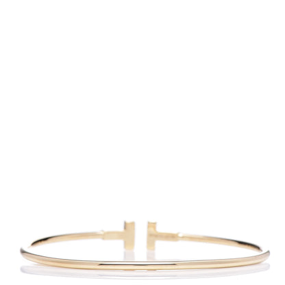 Tiffany 18K Yellow Gold Narrow T Wire Bracelet 3 of 4