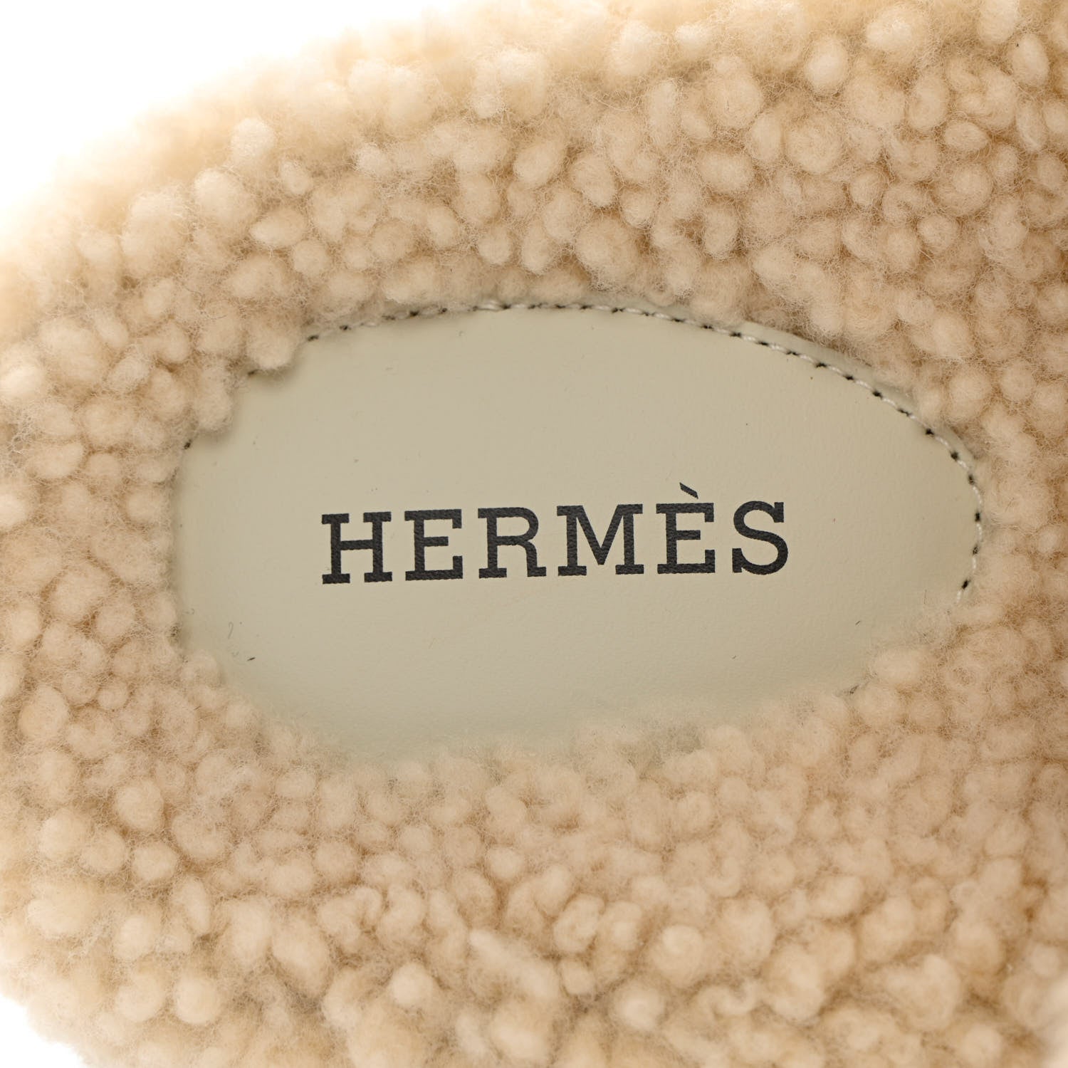 Hermes Woolskin Womens Chypre Sandals 38.5 Ecru 6 of 9