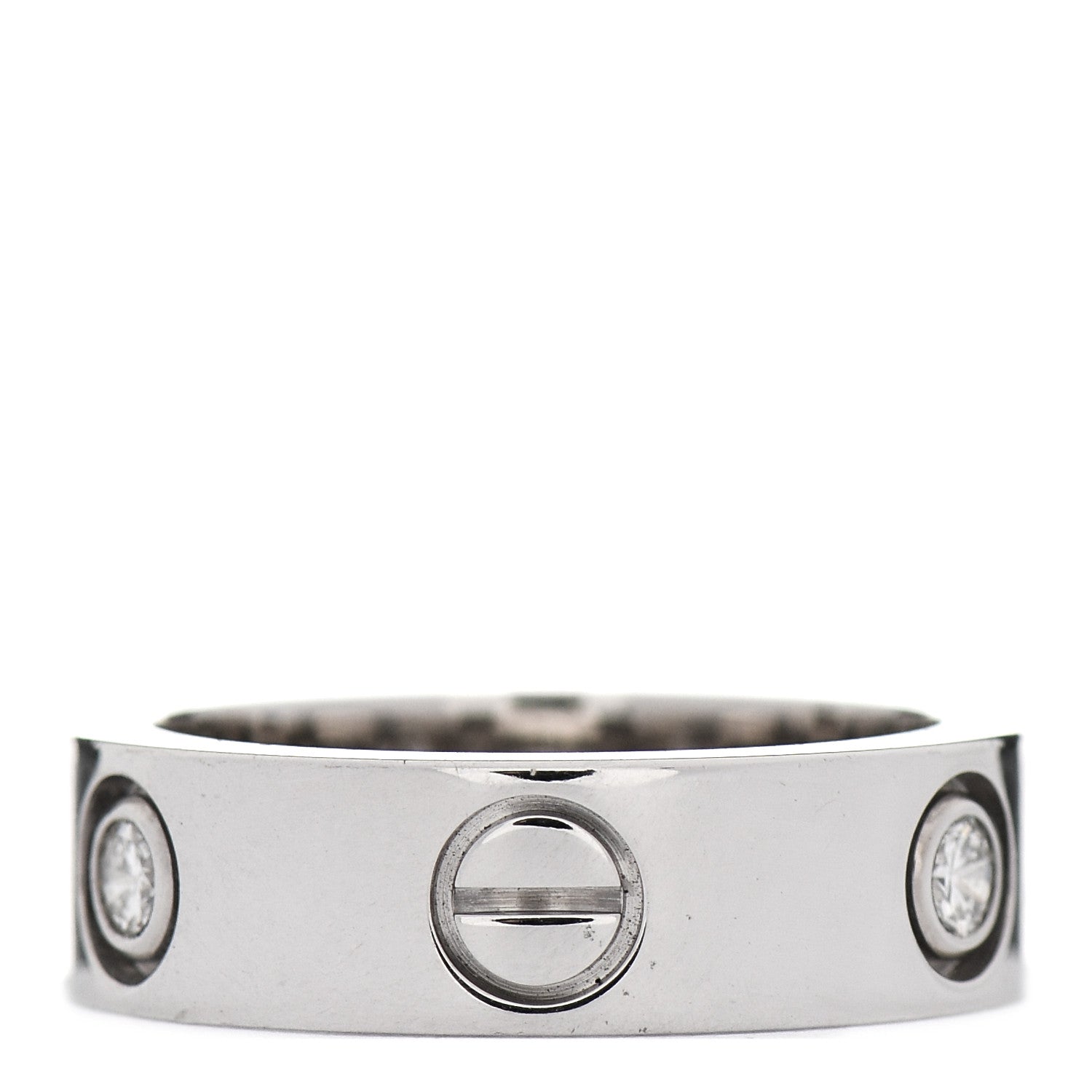 Cartier 18K White Gold 3 Diamond 5.5mm LOVE Ring 50 5.25 3 of 6