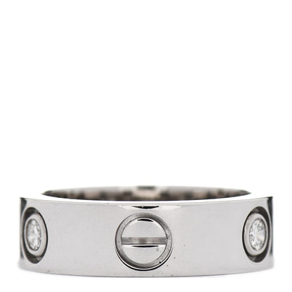 Cartier 18K White Gold 3 Diamond 5.5mm LOVE Ring 50 5.25 3 of 6