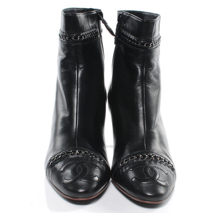 Chanel Lambskin CC Chain Short Boots 40.5 Black 2 of 7