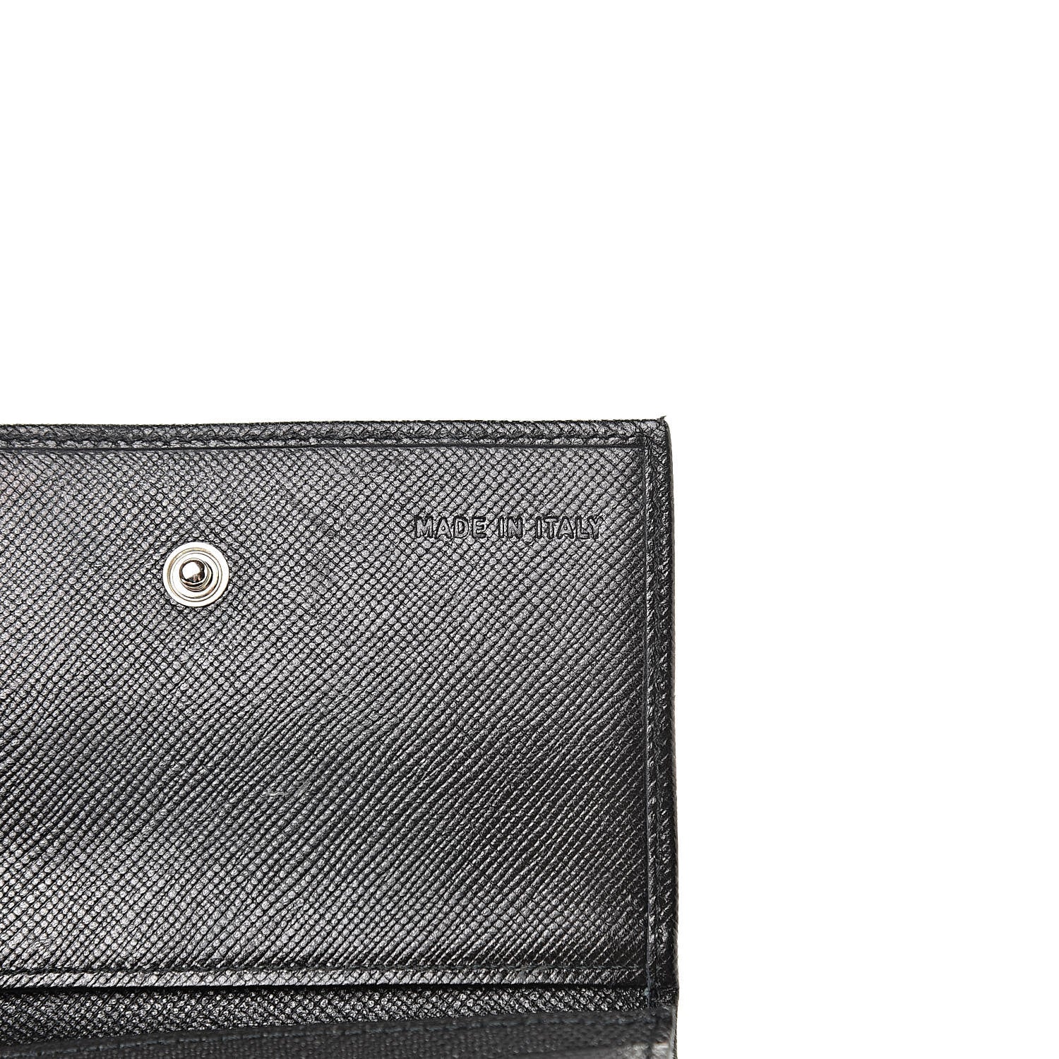 Prada Saffiano Bi-Fold Card Holder Wallet Black 7 of 14