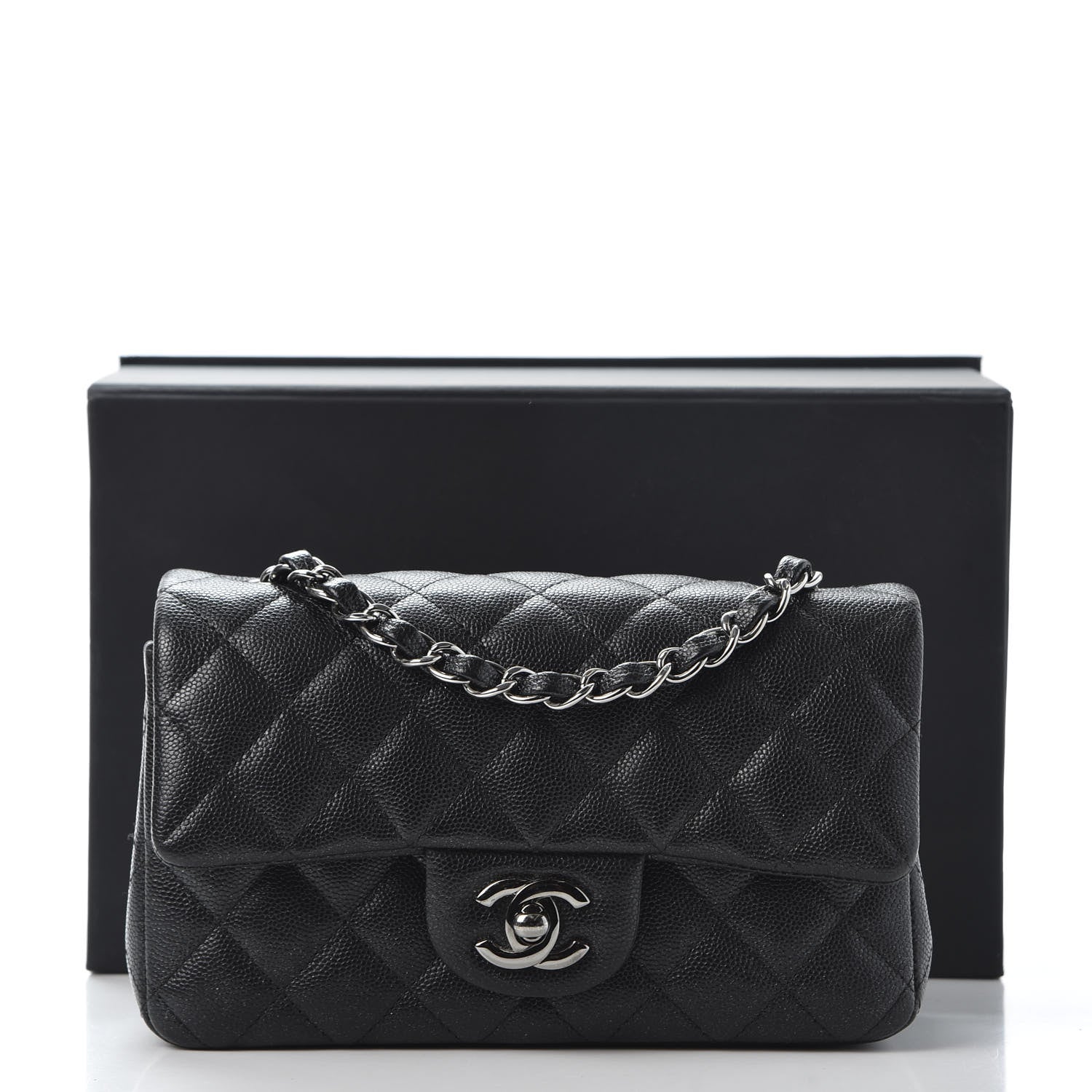 Chanel Iridescent Caviar Quilted Mini Rectangular Flap Black 10 of 10