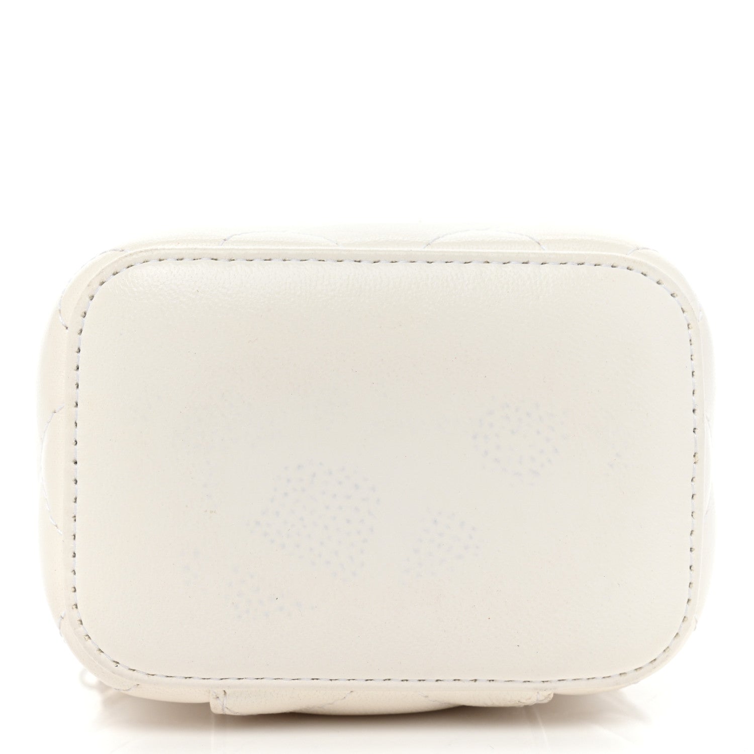 Chanel Lambskin Quilted Mini Camellia Bow Vanity Case With Chain White 10 of 15