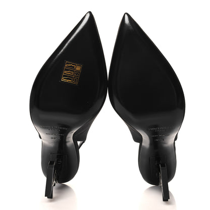 Saint Laurent Crepe Satin Opyum Crystal Slingback Pump 36.5 Black 6 of 10