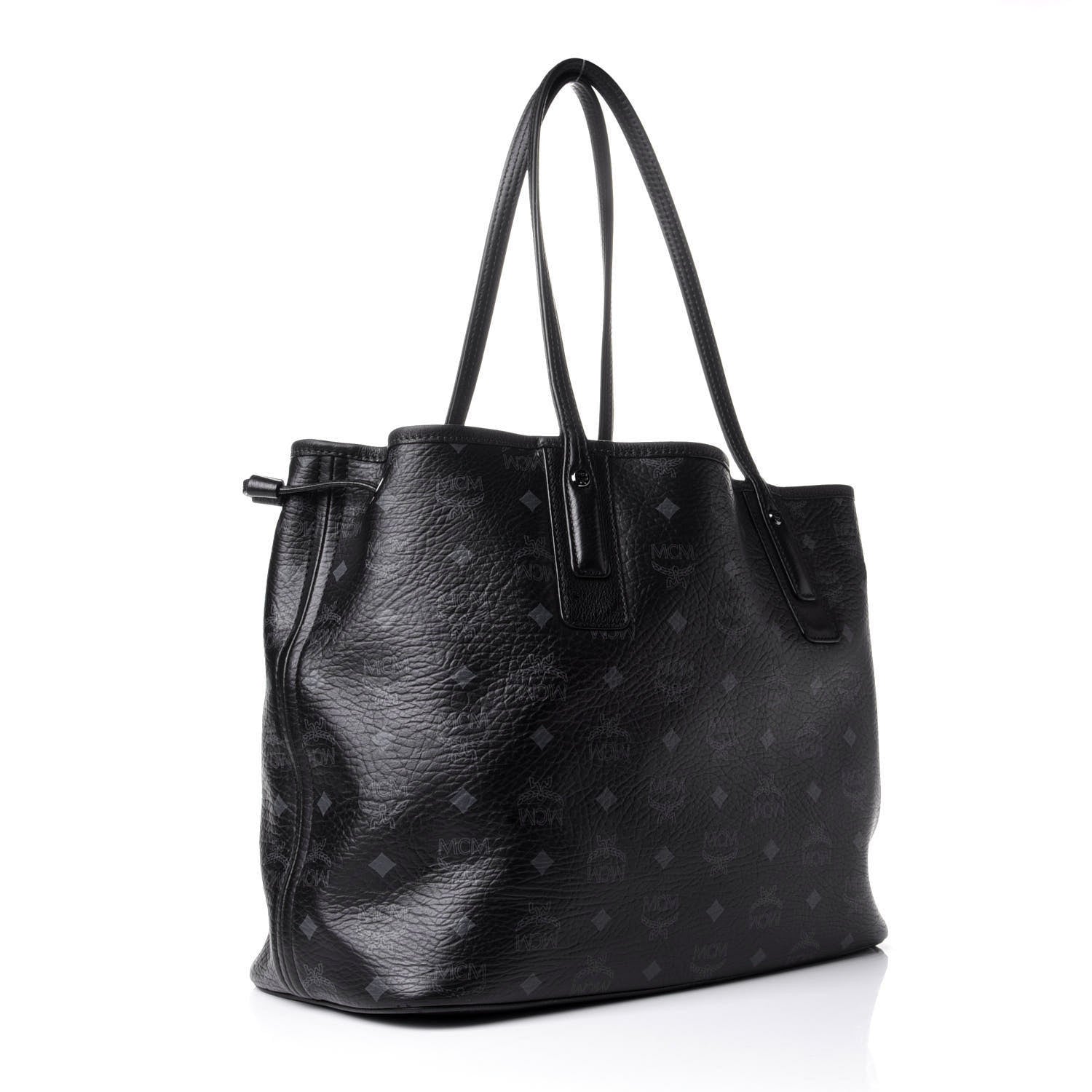 MCM Visetos Medium Liz Reversible Shopper Tote Black 5 of 17