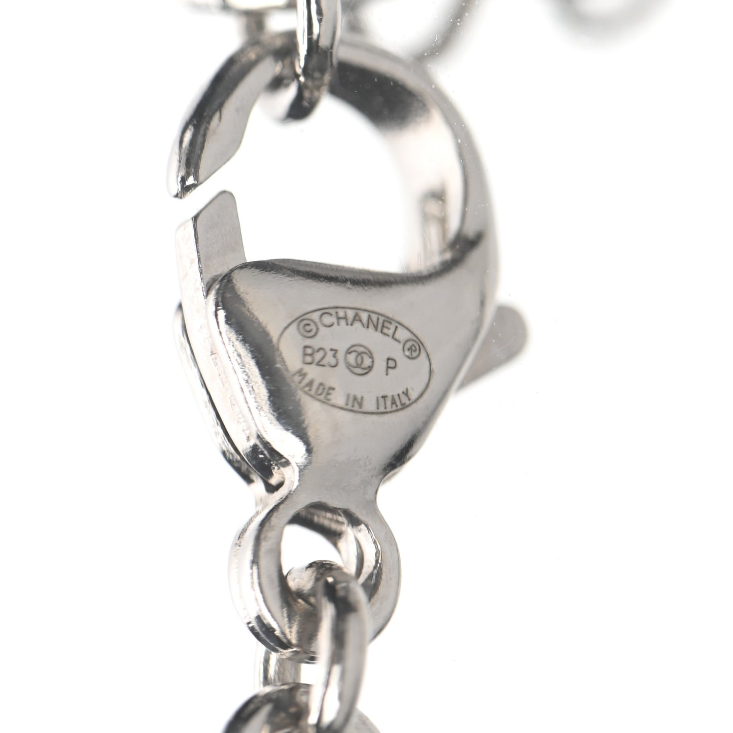 Crystal Pearl Star 5 CC Necklace Silver