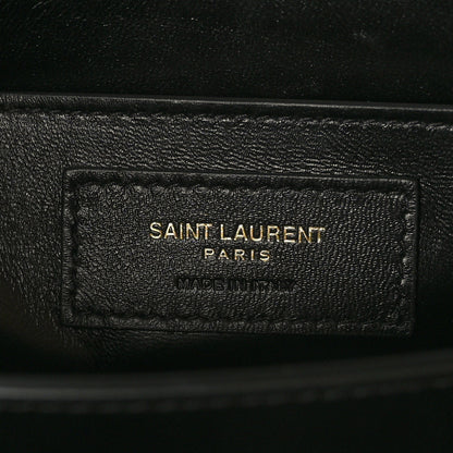 Saint Laurent Smooth Shiny Calfskin Medium Classic Monogram Cassandra Top Handle Black Crema Soft 6 of 11