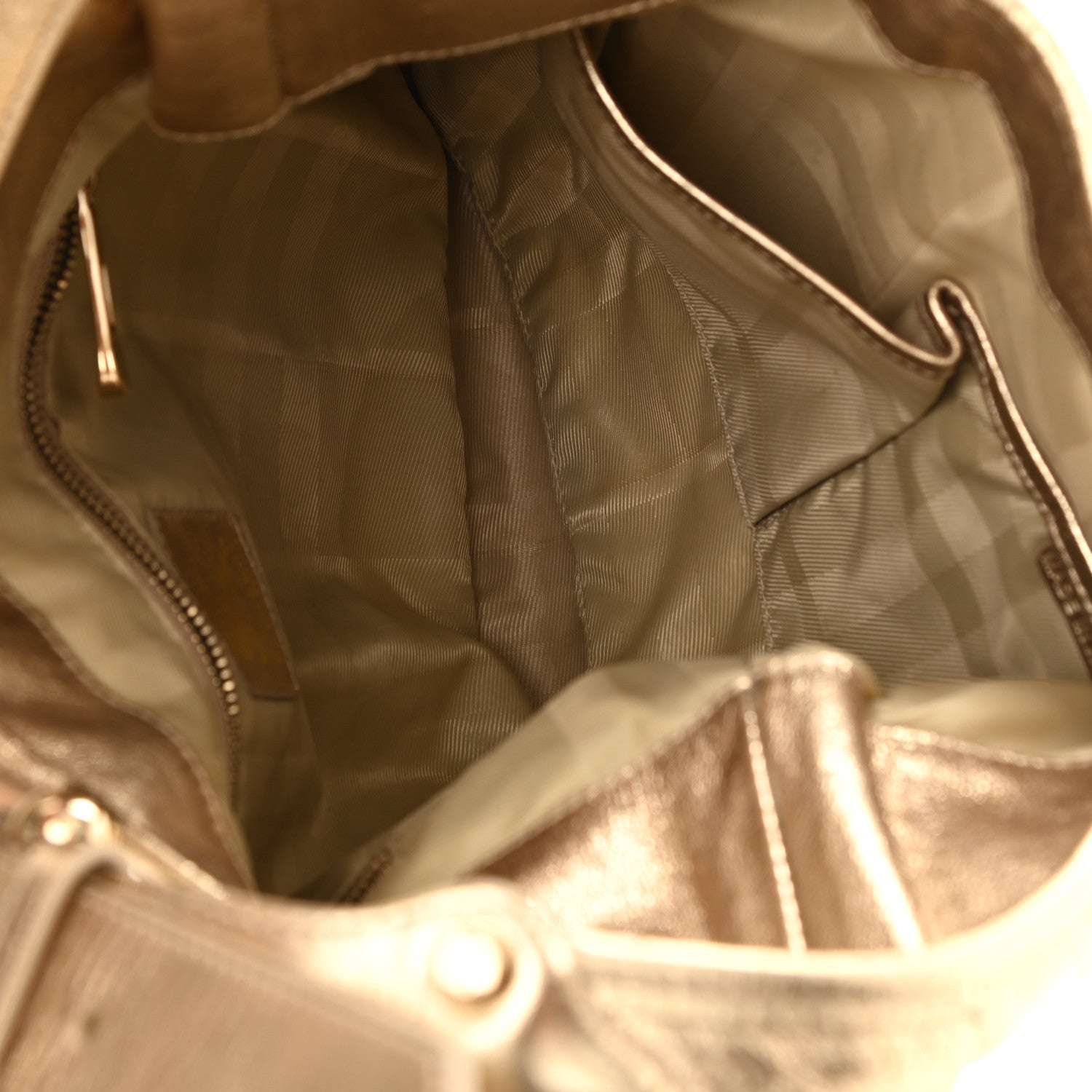 Burberry Metallic Calfskin Quilted Hoxton Hobo Gold 5 of 9