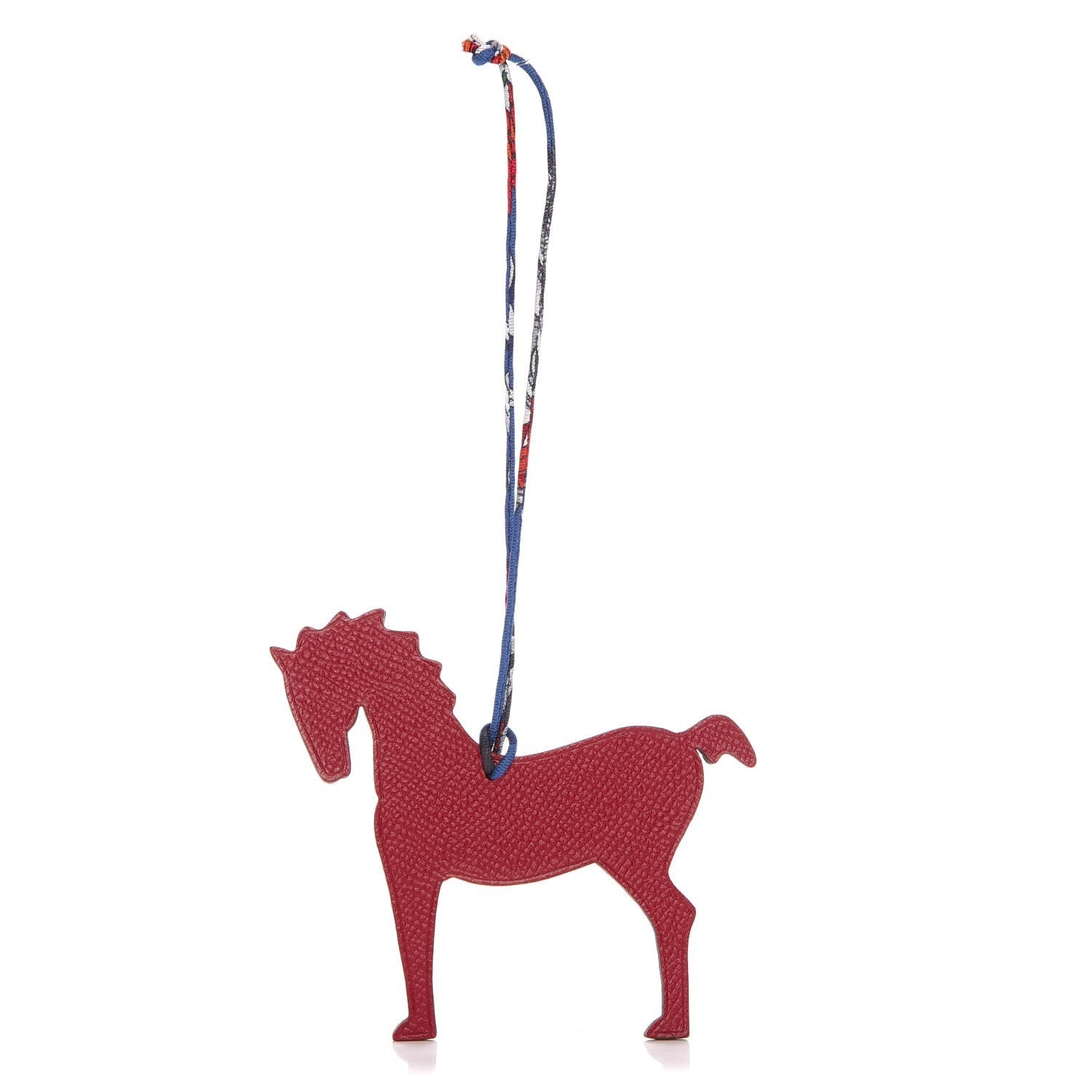 Hermes Epsom Togo Petit H Bag Charm Horse Rouge Grenat Bleu Baltique 1 of 3