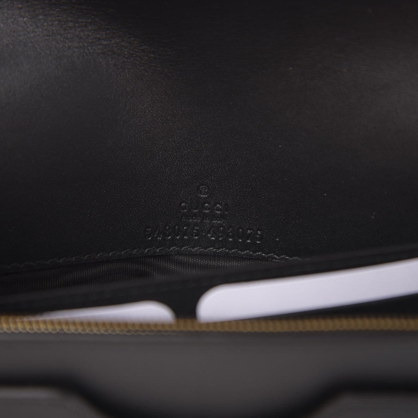 Calfskin Diagonal GG Mini Chain Wallet Black Gold