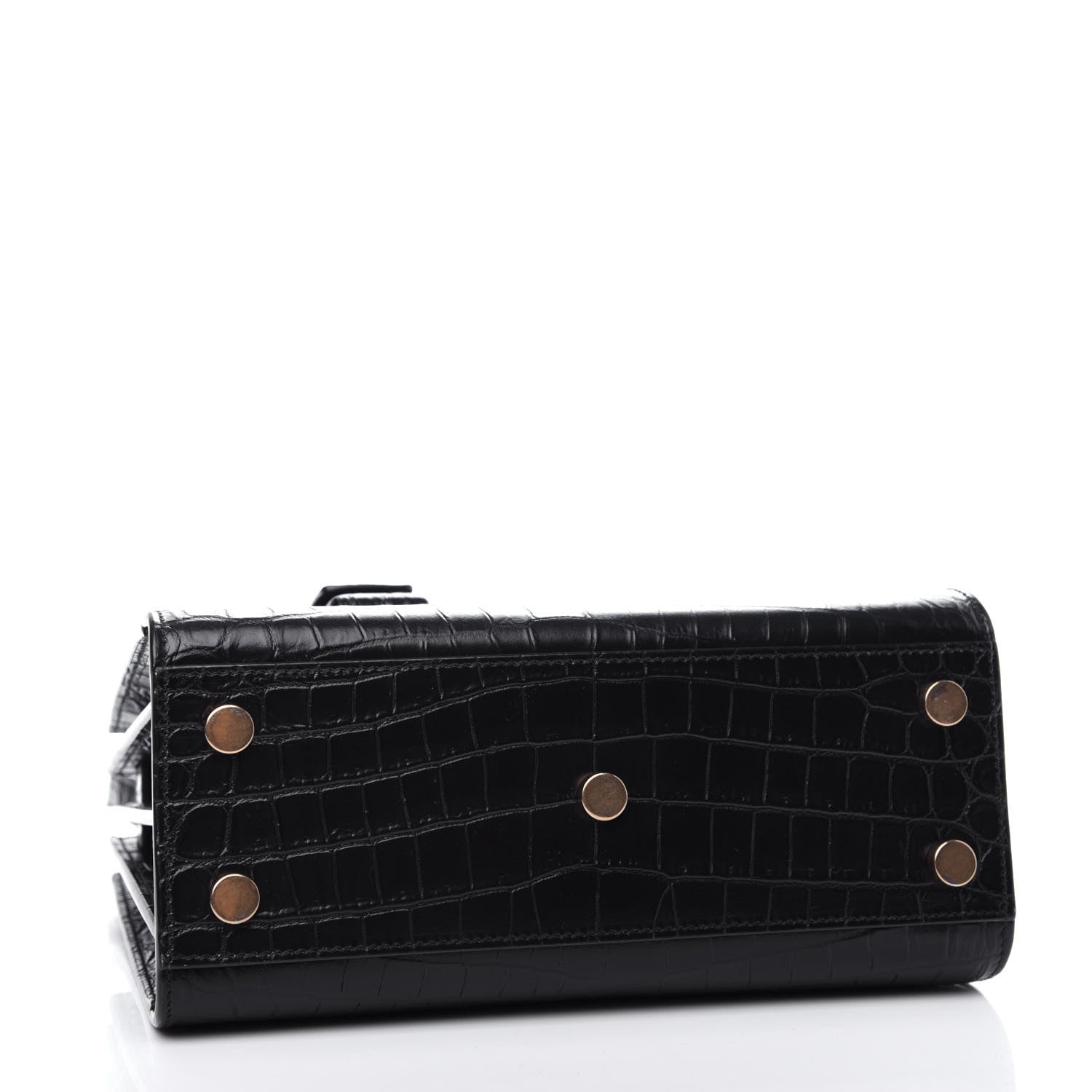 Saint Laurent Calfskin Crocodile Embossed Nano Sac De Jour Black 4 of 10