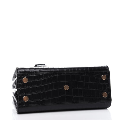 Saint Laurent Calfskin Crocodile Embossed Nano Sac De Jour Black 4 of 10