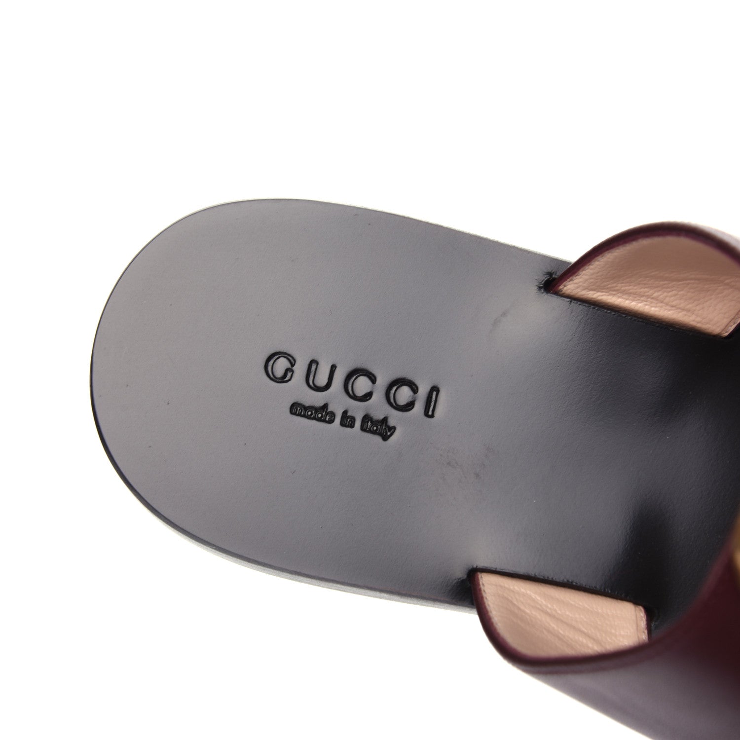 Gucci Calfskin GG Marmont Thong Sandals 38.5 Vintage Bordeaux 6 of 8