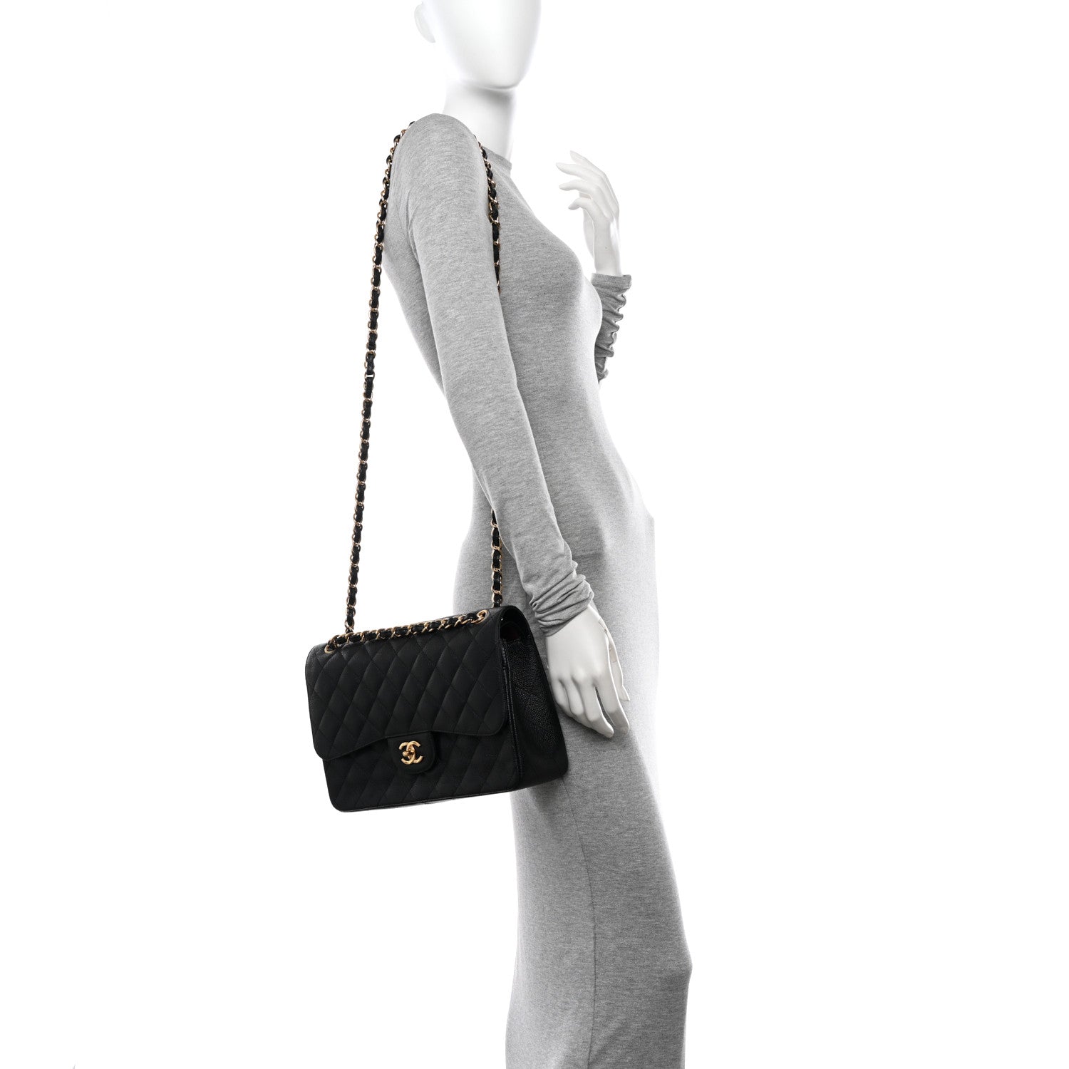 Chanel Caviar Quilted Jumbo Double Flap Black 2 of 18