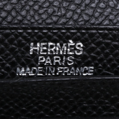 Hermes Epsom Leather Bearn Wallet Noir 7 of 10