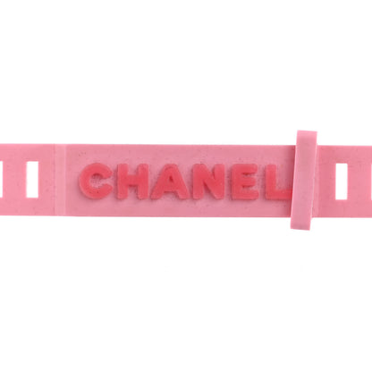 Chanel CC Rubber Bracelet Pink Red 3 of 4