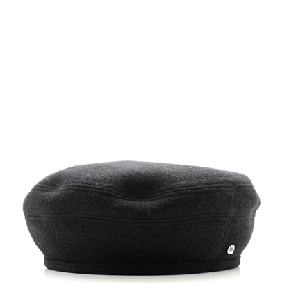 Hermes Wool Cashmere Saint Honore Drap Beret 59 Black 5 of 8
