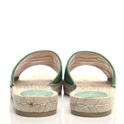Gucci Nappa Matelasse GG Marmont Espadrille Slide Sandals 40 New Shamarock 7 of 11