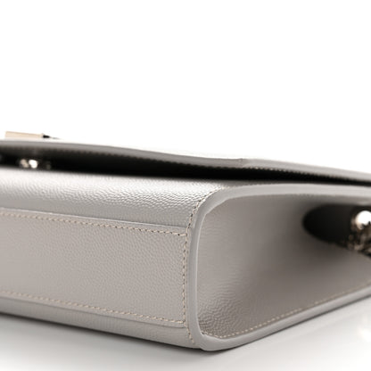 Saint Laurent Grain De Poudre Medium Monogram Kate Satchel Souris 11 of 11