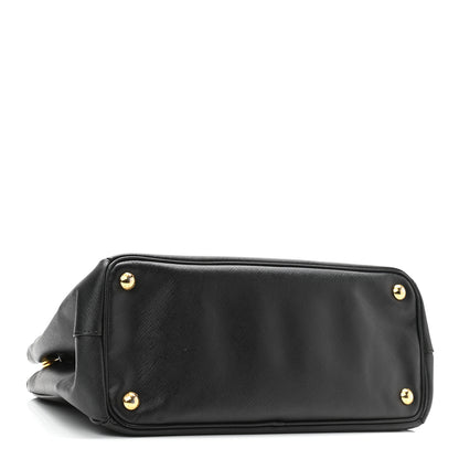 Prada Saffiano Small Galleria Double Zip Tote Black 4 of 11