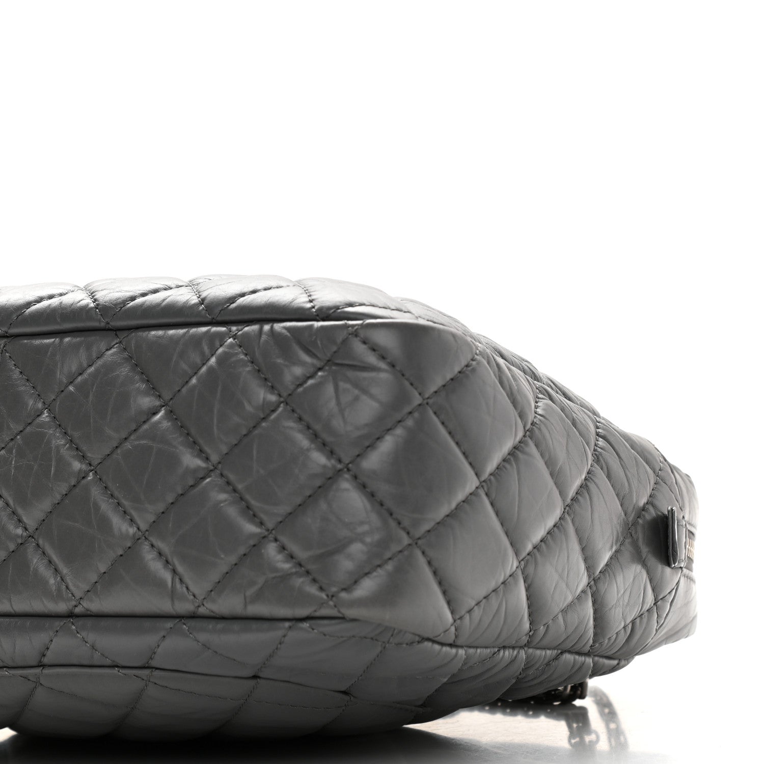 Chanel Aged Calfskin Quilted Large Reissue Camera Case Grey 10 of 15
