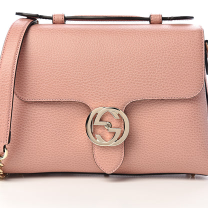 Gucci Dollar Calfskin Interlocking G Top Handle Shoulder Bag Soft Pink 9 of 9
