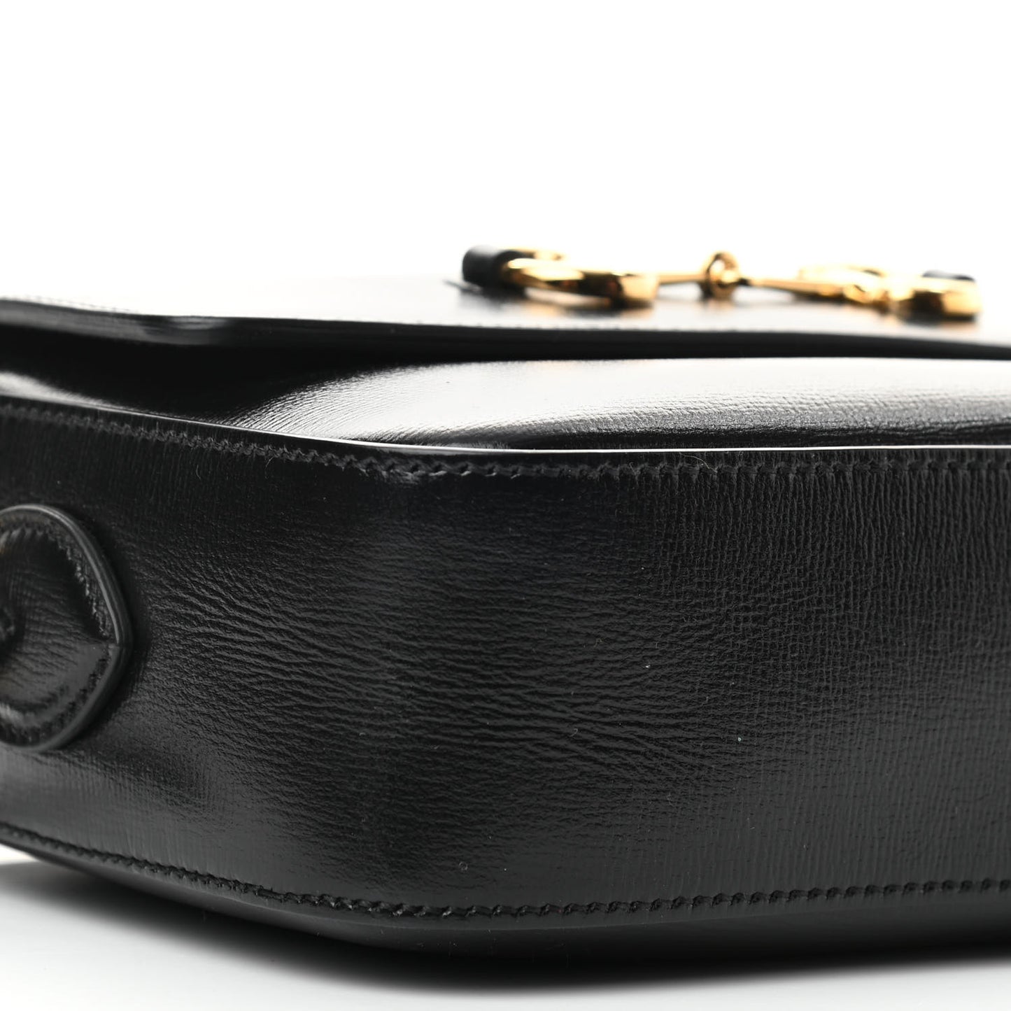 Textured Calfskin Small Horsebit 1955 Shoulder Bag Black