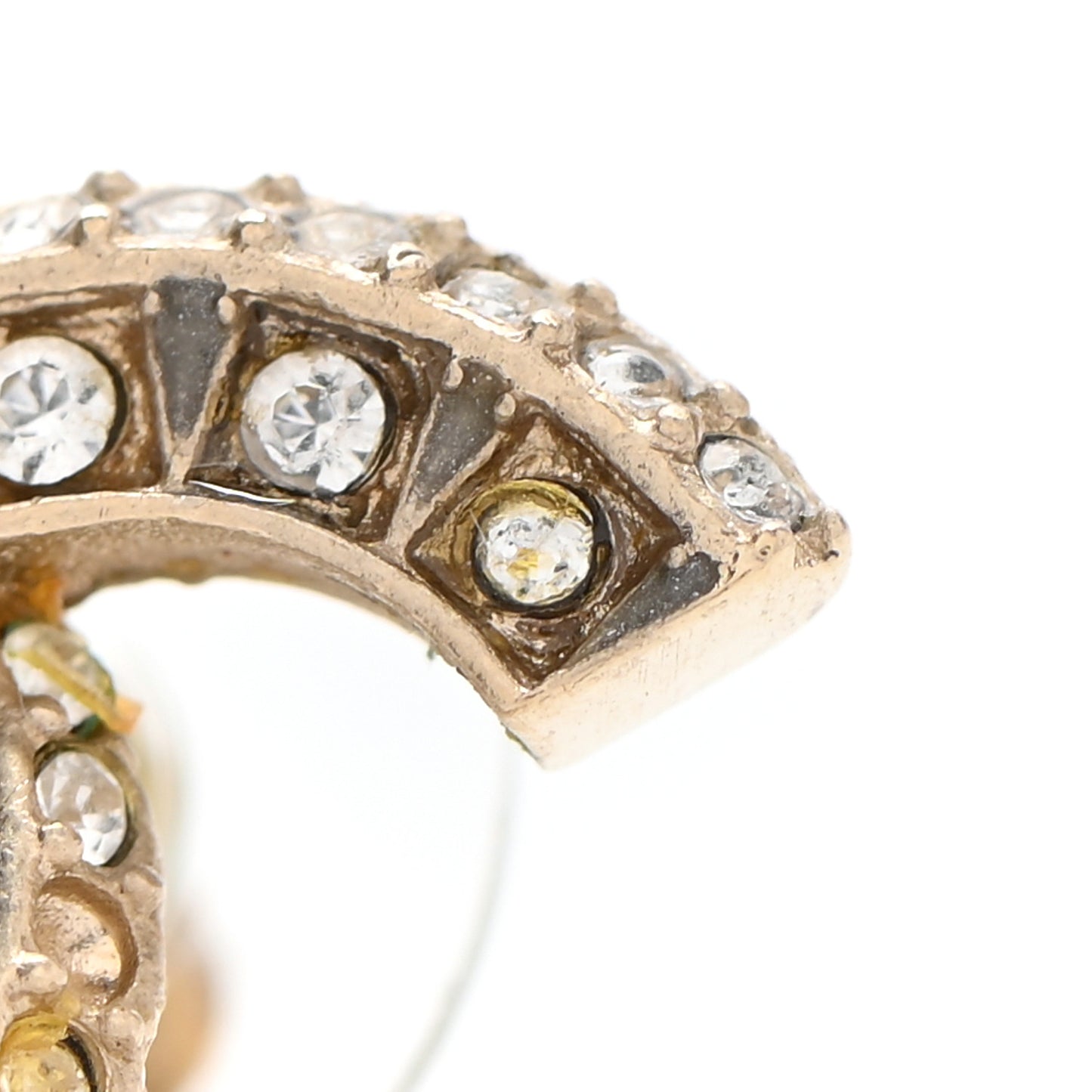 Crystal Timeless CC Earrings Light Gold