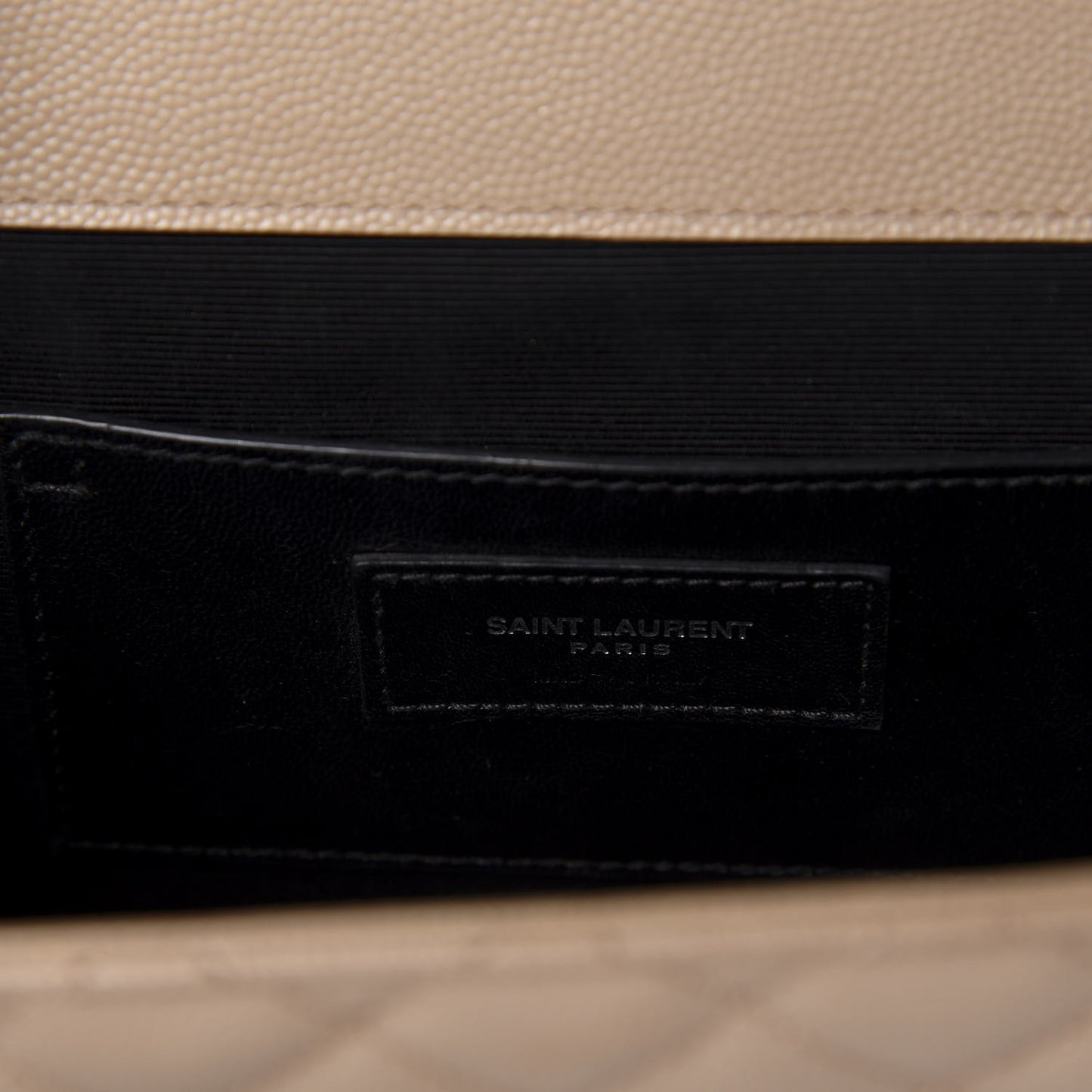 Grain De Poudre Textured Mixed Matelasse Medium Triquilt Monogram Satchel Taupe