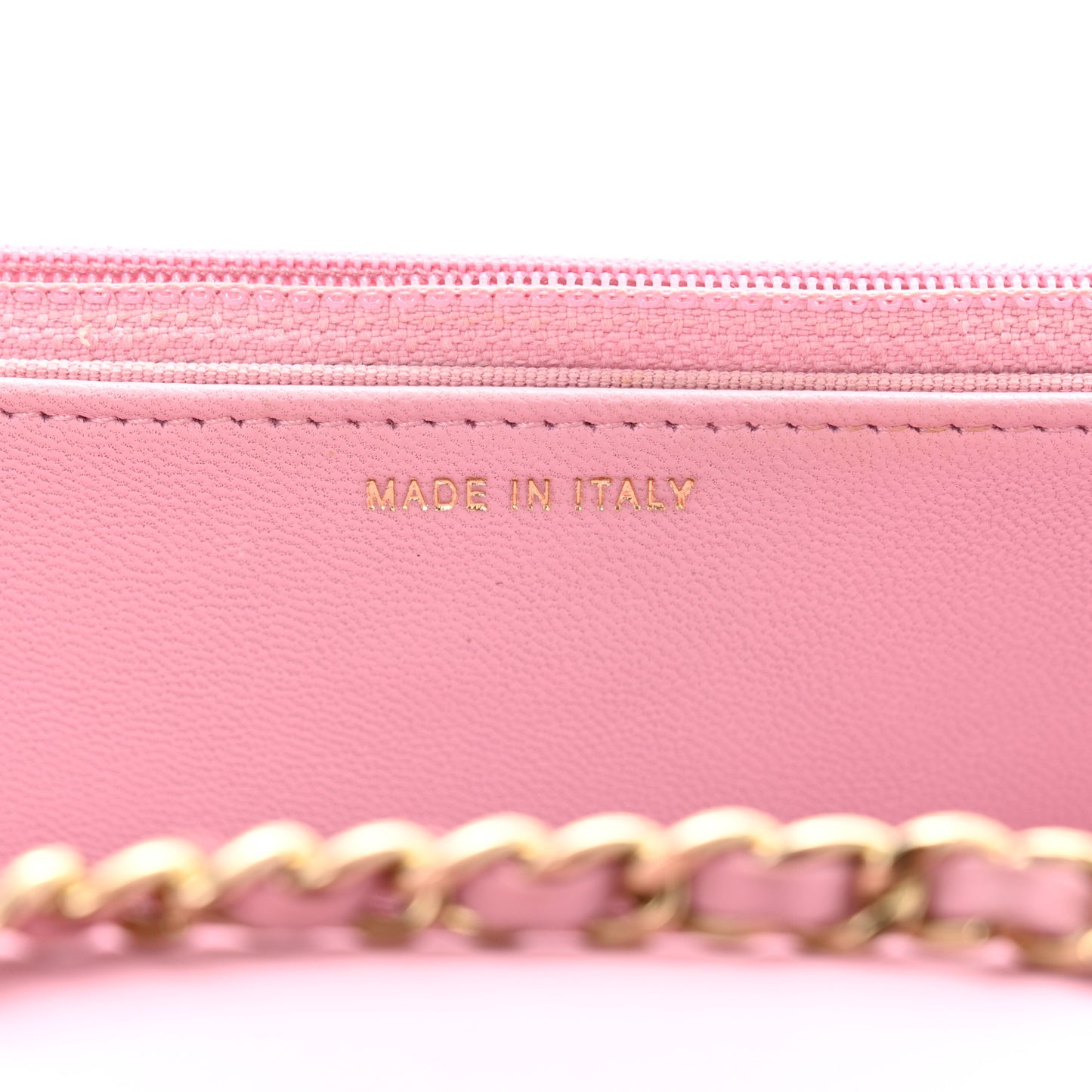 Lambskin Quilted Trendy CC Wallet On Chain WOC Pink