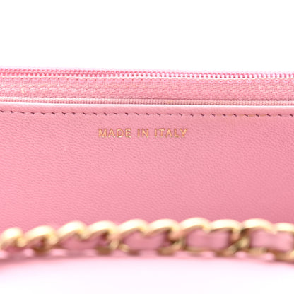 Chanel Lambskin Quilted Trendy CC Wallet On Chain WOC Pink 7 of 13