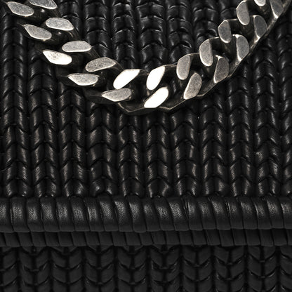 Balenciaga Woven Calfskin Metro Medium Tote Black 7 of 12