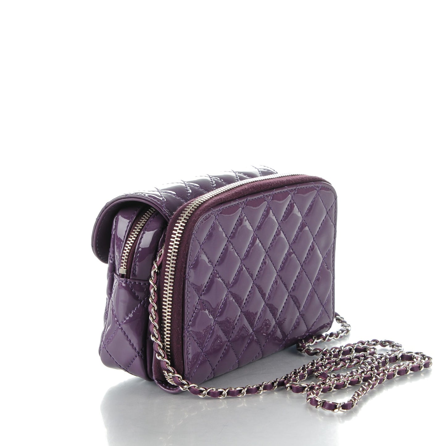 Patent Brilliant Mini Flap WOC Bag Violet