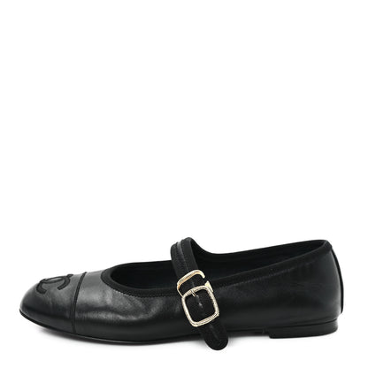 Chanel Lambskin Mary Jane Flats 35 Black 1 of 9