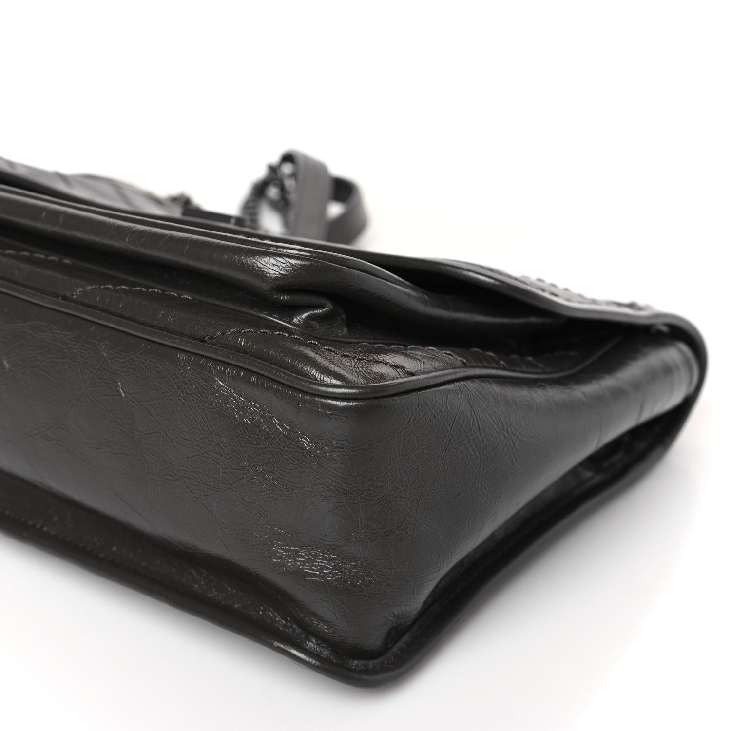 Saint Laurent Crinkled Calfskin Matelasse Monogram Medium Niki Chain Satchel Pebble 9 of 9