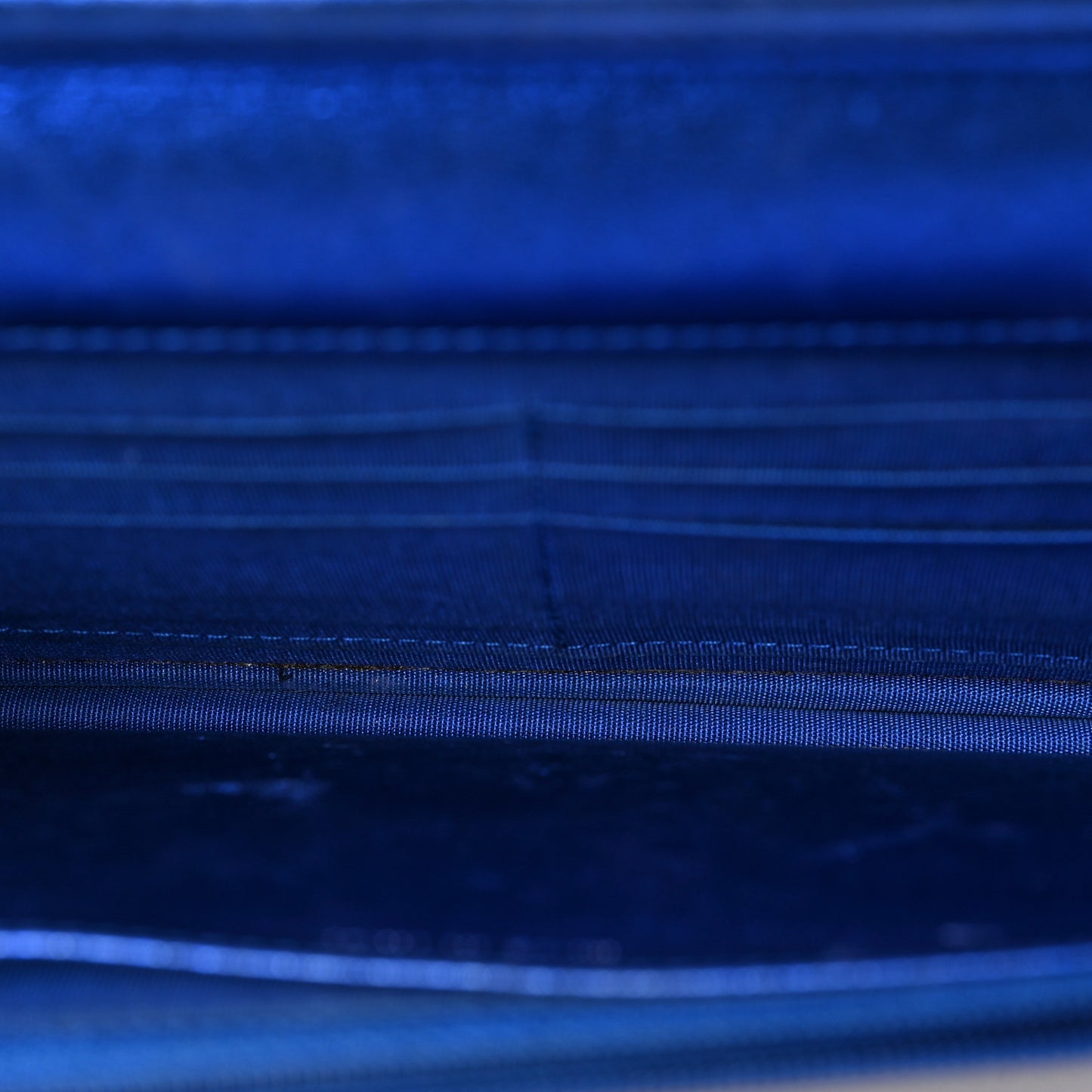 Metallic Patent Calfskin Quilted Boy Wallet on Chain WOC Blue
